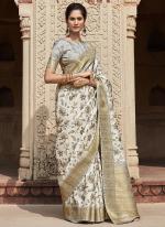 Silk Off White Festival Wear Weaving Saree